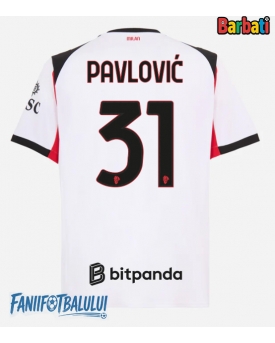 AC Milan Strahinja Pavlovic #31 Tricou Fotbal Replică 2025-26 Barbati Deplasare